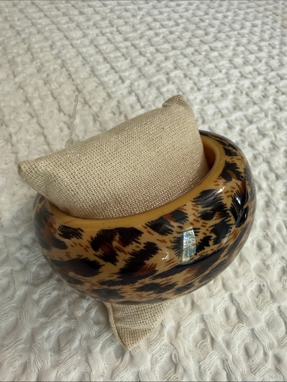 Chunky Leopard Print Resin Bangle Bracelet - Super Cute!